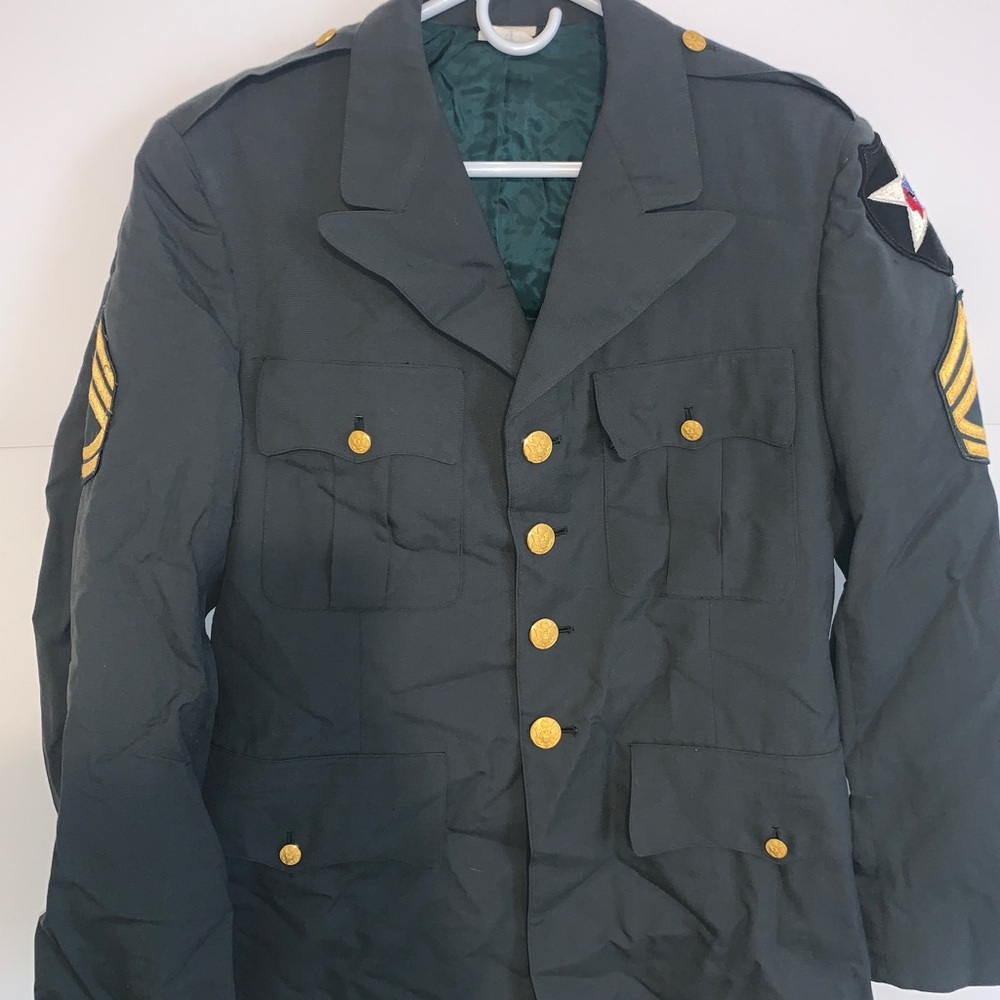 ♠️VTG US Army Green Jacket 8405-965-1621 Sz 39L